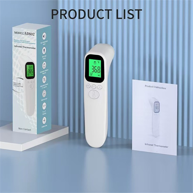 Ad802 Handheld Infrared Forehead Thermometer Non-Contact Household Thermometer Digital Human Body Temperature Measuring Gun Hg02 Thermometer Ad802 Handheld Infrared Forehead Thermometer Non-Contact Household Thermometer Digital Human Body Temperature Measuring Gun Hg02 Thermometer