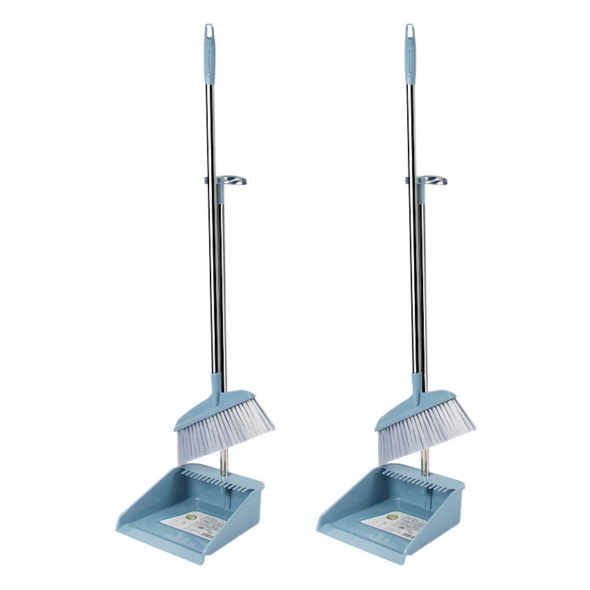 Juego de escoba y recogedor de cerdas suaves de acero inoxidable para el hogar, escoba de plástico para barrer, combinación de escoba y recogedor, artefacto al por mayor