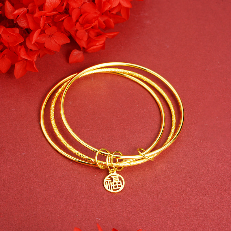 Vietnam Sha Jin Sansheng III brazaletes de cobre chapados en oro de cobre de polietileno blanco Fu Zi polietileno suministro directo de fábrica