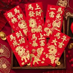 花の季節、馬年、新しいクロスボーダー新年結婚式赤い封筒バッグ、誕生日新築祝い、パーソナライズされたクリエイティブな漫画ユニバーサル赤い封筒
