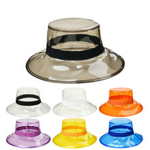 帽子男女同款透明pvc塑料渔夫帽欧美网红款盆帽走秀婚纱拍照帽子