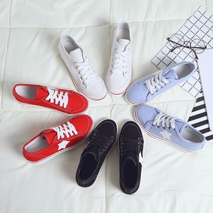 Women's Shoes plus size Canvas Shoes Summer 2021 New Korean Style Lace-up Students Casual Medium Thick Sole Platform Shoes Spring and Autumn Single-layer Shoes