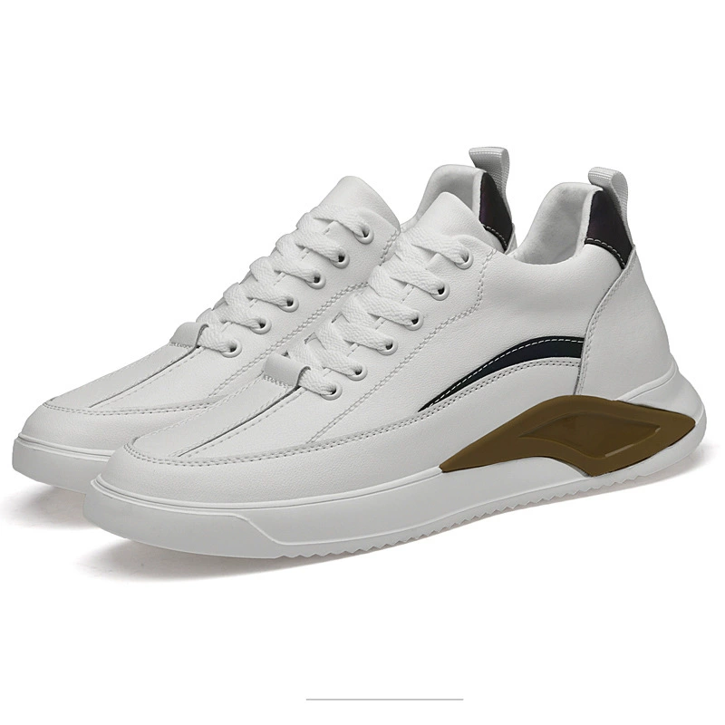 26853 Мужские повседневные кроссовки для бега, невидимые увеличивающие рост белые туфли, весенние кроссовки из коровьей кожи в стиле ретро, повседневная обувь