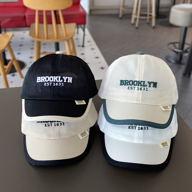 Gorra de Béisbol con Malla para Niños de Mezcla de Algodón, Transpirable y Protección Solar