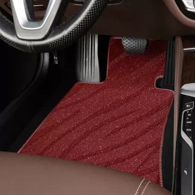 Car Floor Mats, Thick, Environmentally Friendly – Ayaqaltılar (Kovriklər) - upper-level-main-driver-burgundy-starry-sky-blanket