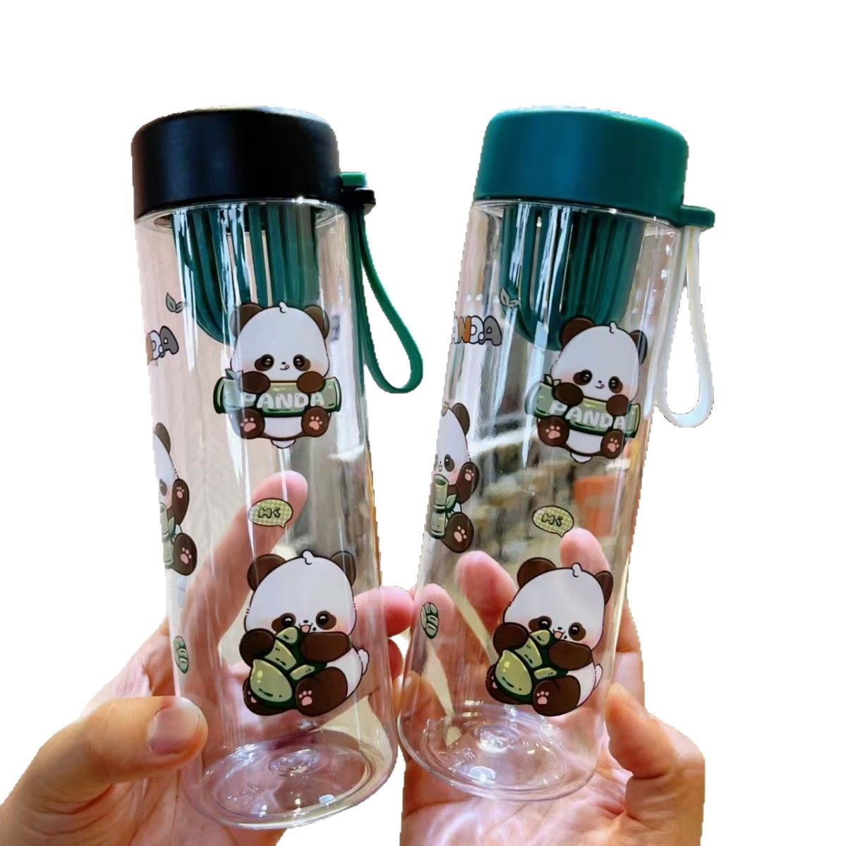 Yitongxin hervidor deportivo de plástico de dibujos animados panda taza de agua de gran capacidad acondicionamiento físico al aire libre portable taza de bebida directa fabricantes