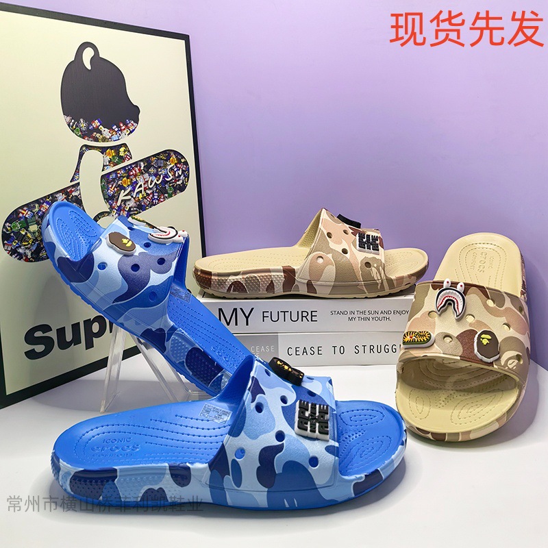 Croos moda camuflaje slippery holes beep holes parejas anti-deslizante sandy sandy casual zapatillas de playa un pedazo