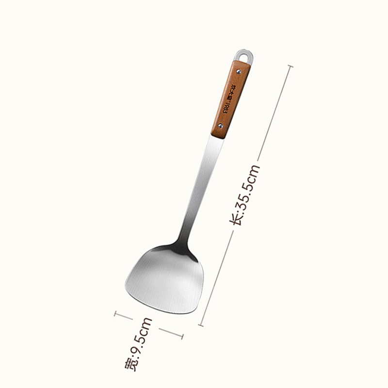 Cooking Dahuang genuino 304 material de acero inoxidable pala cuchara colador de sopa sándalo negro mango anti-escaldado cuchara para freír doméstica