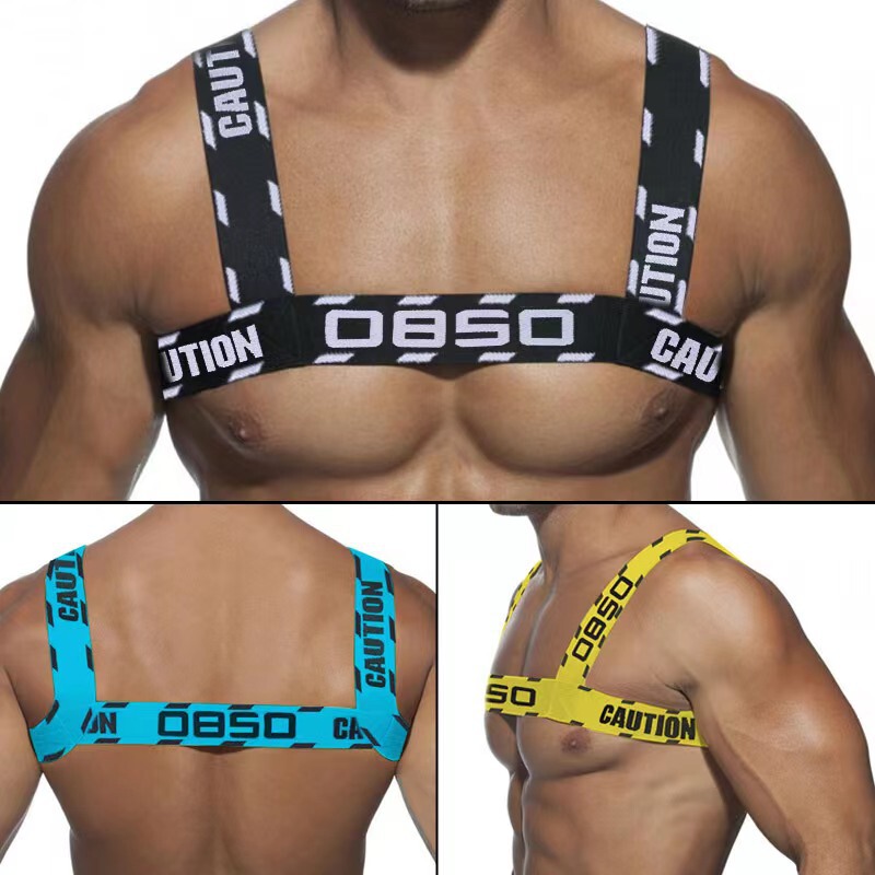 0850 men's chest strap sports body shaping nylon elastic shoulder strap strap simple letters personalized decoration BS8101 0850 men's chest strap sports body shaping nylon elastic shoulder strap strap simple letters personalized decoration BS8101