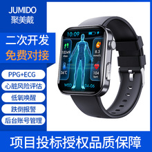 跨境F300智能手表SOS报警ECG心电图心率血氧血糖体脂评估亲友关爱