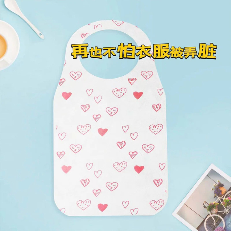 使い捨て不織布エプロン愛エプロン鍋物ホテル家庭食事バーベキュー飲食カバーエプロンが厚くなった|undefined