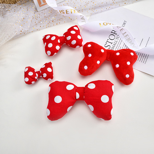 Japanese and Korean red polka-dot bow cotton-filled doll hairpin headband DIY material plush brooch jewelry accessories
