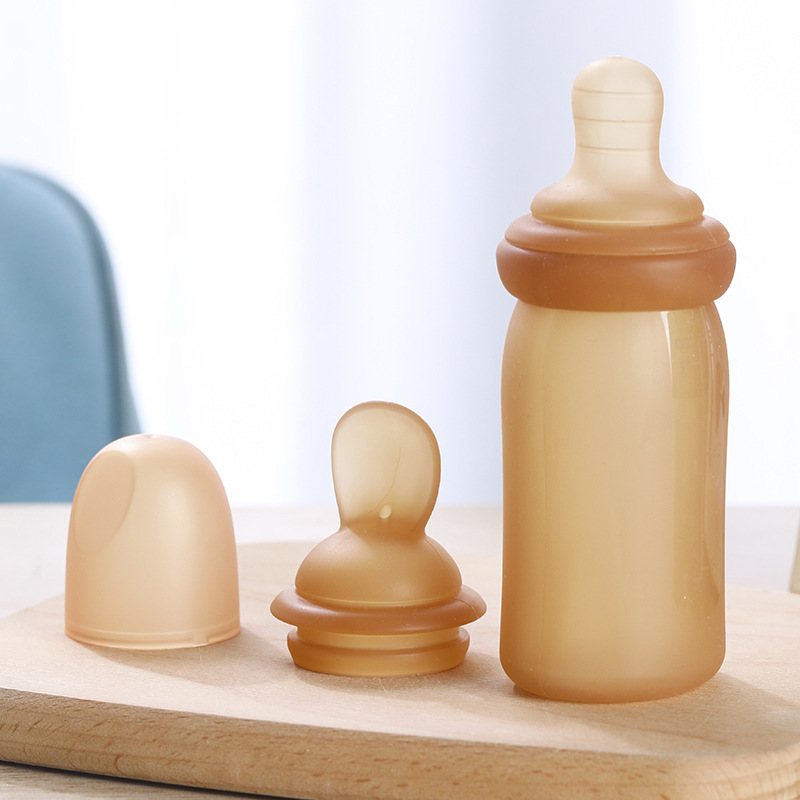 Infant and Toddler Two-In-One Feeding Bottle, Squeeze-Type Silicone Rice Cereal Bottle, Baby Food Supplement, Maternal and Infant Supplies, Feeding and Feeding Supplies
