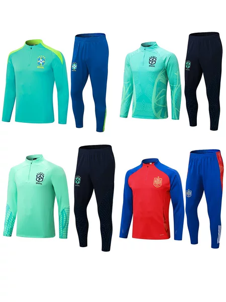 Brazil Germany England France Manchester City Lyon Spain Football Suit Long Sleeve Training Suit Sports suit Jersey