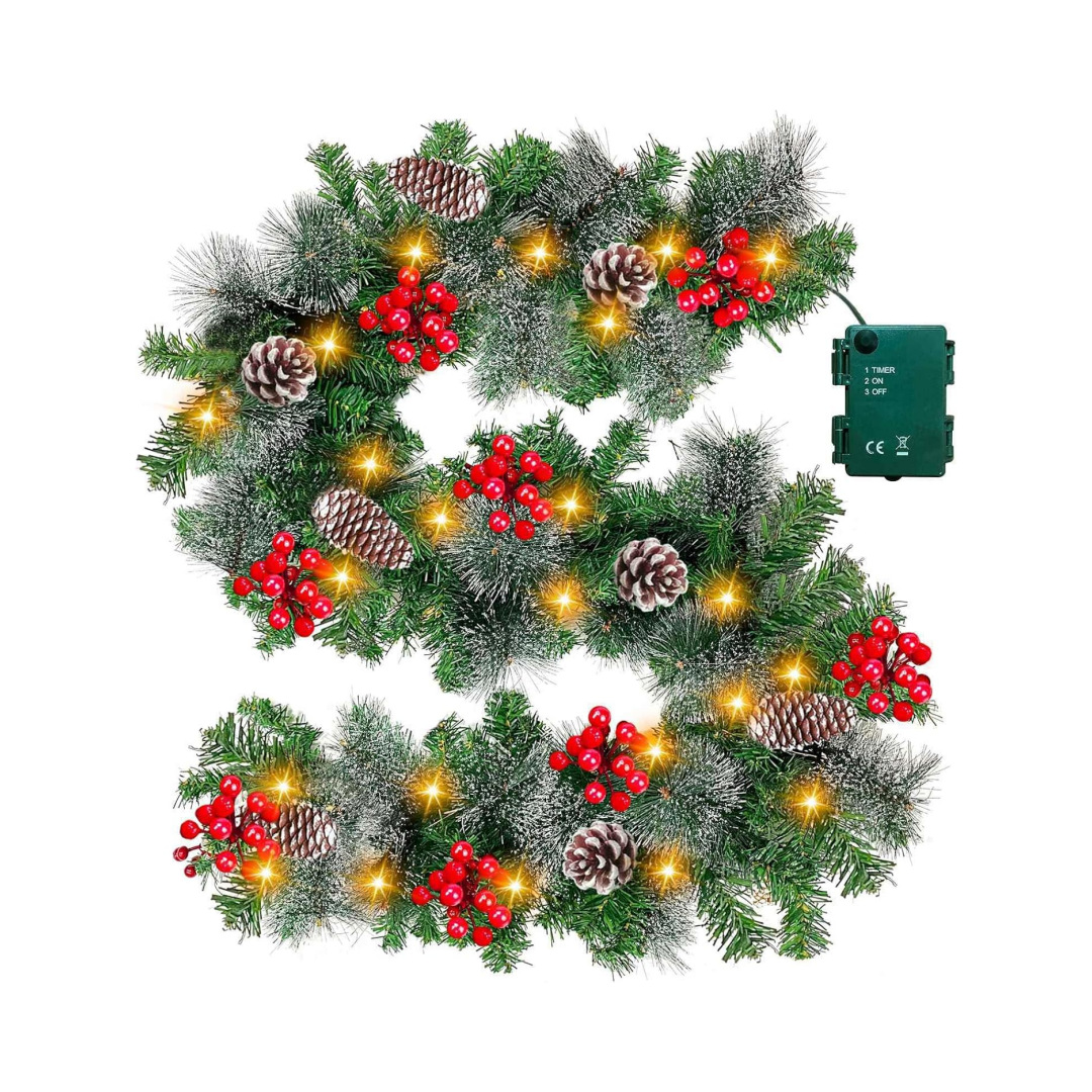 圣诞花环门挂180/270CM人造装饰品圣诞树藤条挂饰场景布置门