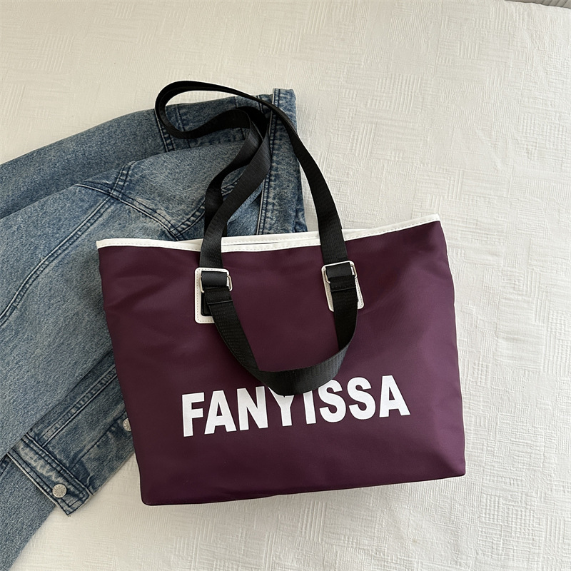 Tendencia letras personales ocio viaje de gran capacidad 2024 nuevo estilo de moda exterior ocio suave bolsas de hombro