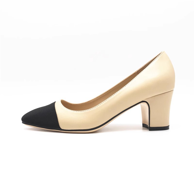 2023 Nuove scarpe singole francesi con tacco alto da donna in pelle di pecora nera opaca con punta professionale e bocca bassa_voghion.com