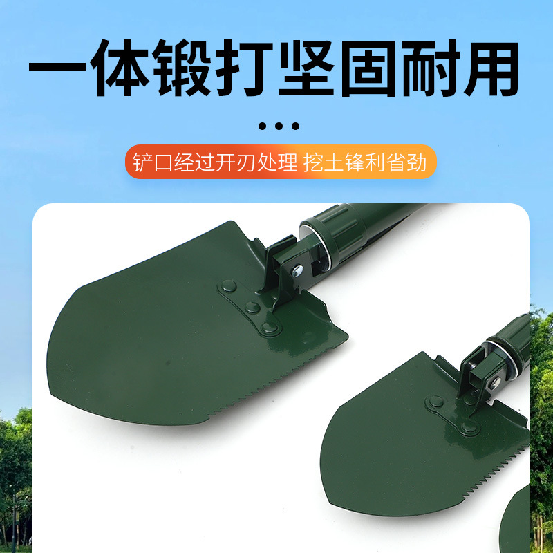 Fabricante al por mayor multipropósito plegable pala portátil herramientas de camping al aire libre pala de ingeniería montada en vehículo