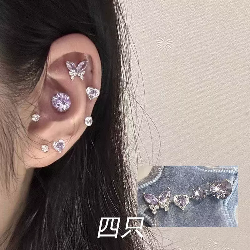 Серьги из циркония, дизайн фуксия, тренд сезона