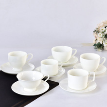 工厂直发咖啡杯碟简约纯白欧式骨瓷水果茶杯礼品杯广告杯杯碟LOGO