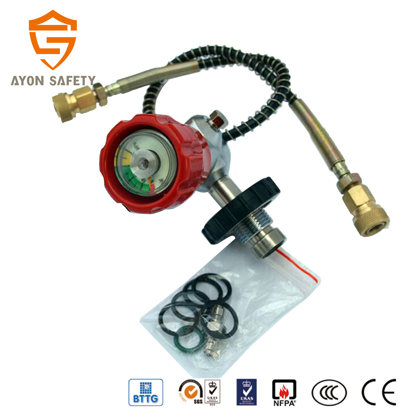 厂家直供6.8L空气瓶转接头大转小转接头30MPA转接头瓶头阀