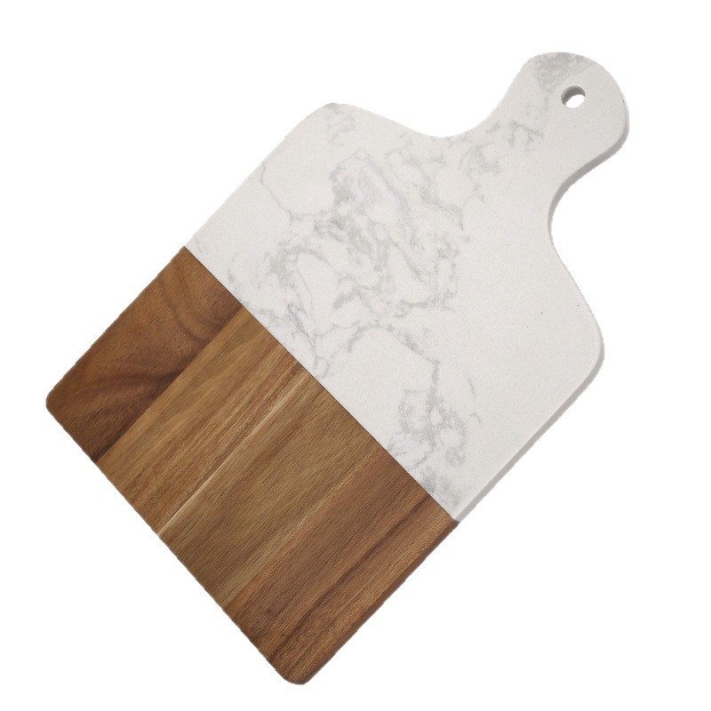 Tabla para Cortar de Mármol y Madera Doble Cara y Portátil para Queso y Cocina image 6