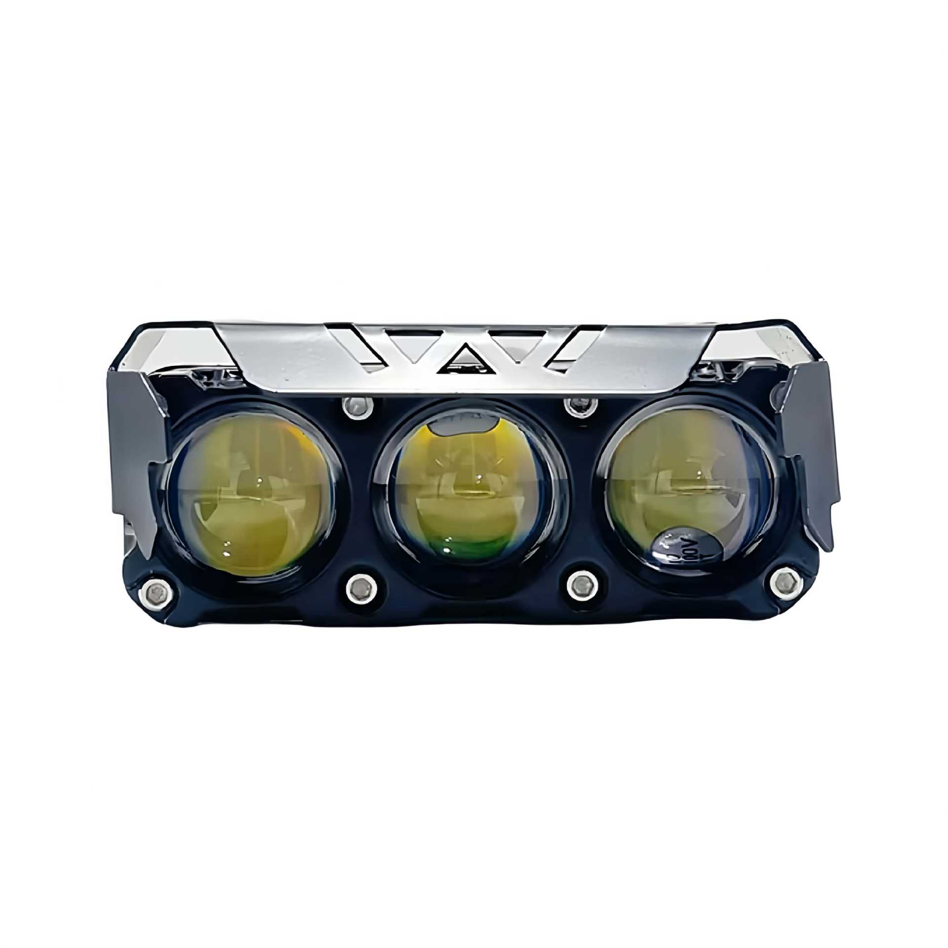 Cross-Border Motorcycle and Electric Vehicle Led Spotlight, Yellow and White Dual-Color External Modified Headlight, Road Paving Headlight