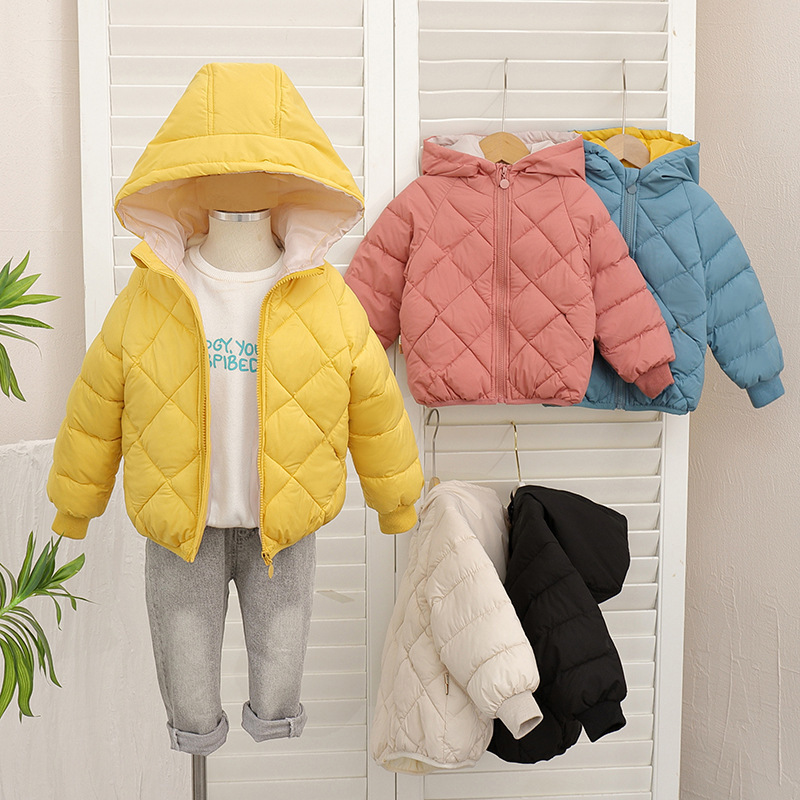 Otoño e invierno Abrigo acolchado de algodón para niños Abrigo con capucha engrosada para hombres y mujeres Abrigo acolchado de algodón para niños de estilo coreano