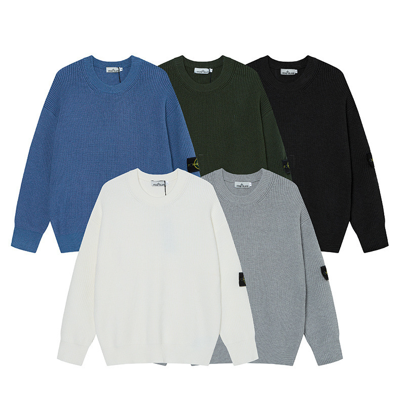 Cross-Border New Model Stone Island Autumn and Winter High-Quality Correct Version Crew Neck Unisex Knitted Sweater