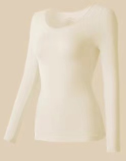 Ropa de piel embellecedora sin costuras ultrafina invisible energía térmica interior base superior manga larga temperatura constante ropa interior térmica para mujeres