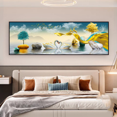 Z 寝室のベッドサイドの絵画自己粘着絵画ウォールステッカーホテルのリビングルームの部屋の背景の壁の装飾絵画壁画壁紙 Y