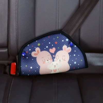Child seat belt adjustment: Seat belt shoulder pad - warm-family-rabbit-regulator