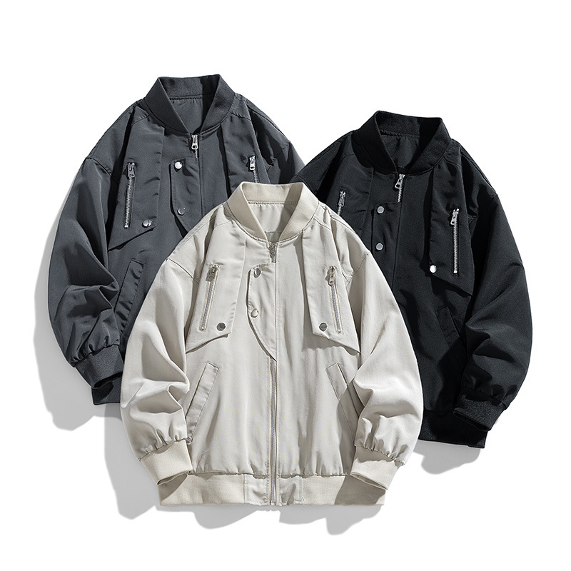 2024 primavera y otoño nueva chaqueta de piloto chaqueta de diseño holgado hombre y mujer chaqueta de trabajo traje de béisbol