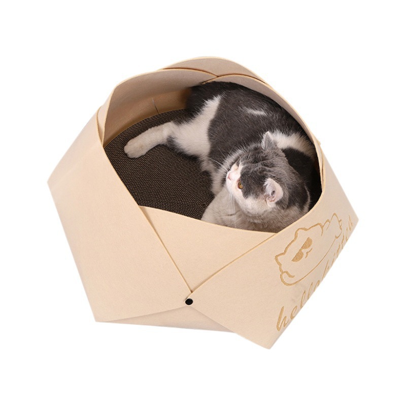 Nido para gatos de verano, nido para gatos, nido de fieltro universal para mascotas, perrera para dormir, resistente al desgaste, sin caspa, tablero de agarre para gatos