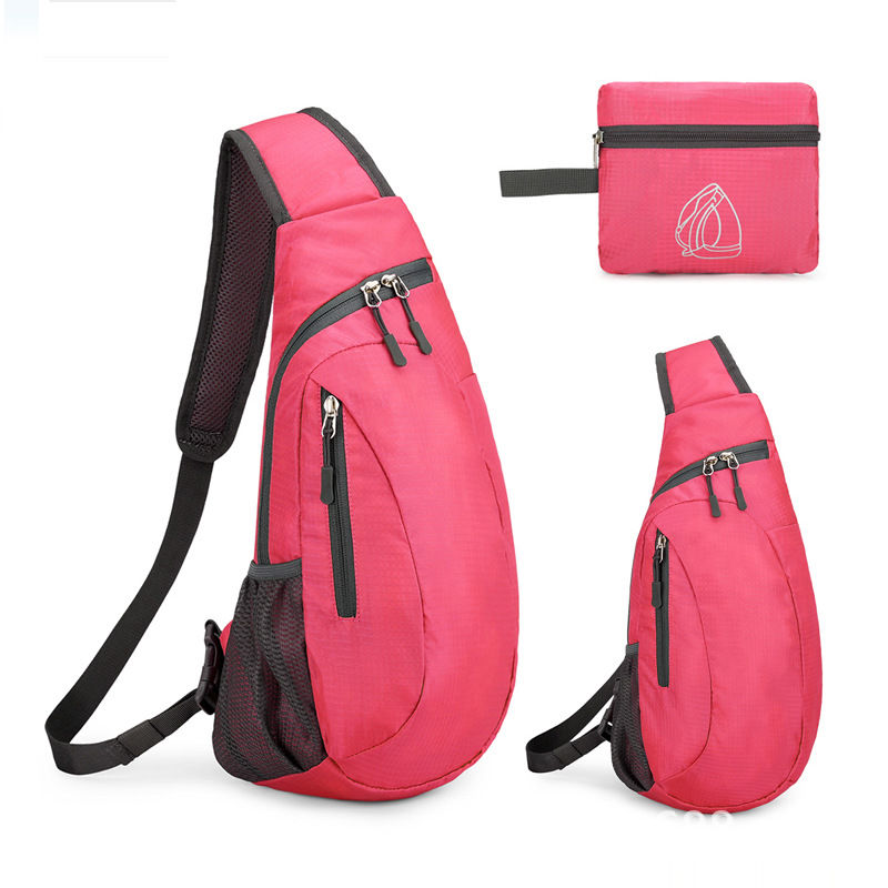 Bolso cruzado del pecho de los hombres plegables del estilo coreano bolso de Crossbody del hombro de las mujeres Bolso de los deportes de los hombres bolso de hombro al aire libre LOGOTIPO impreso