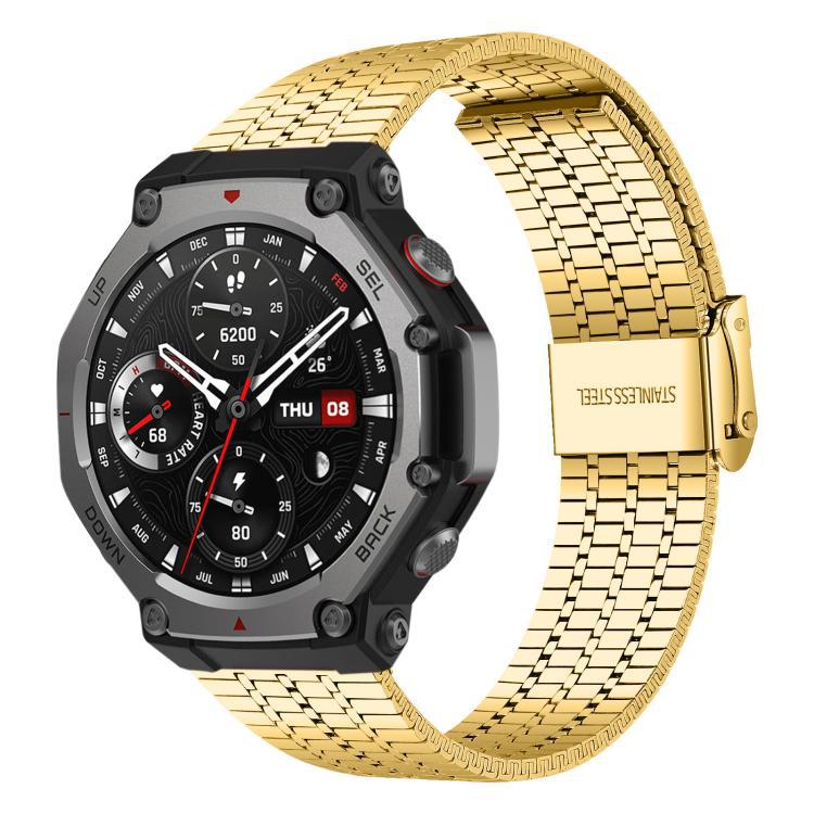 La correa de acero inoxidable xDfind de siete cuentas es para la pulsera de metal al aire libre Amazfit T-Rex 3