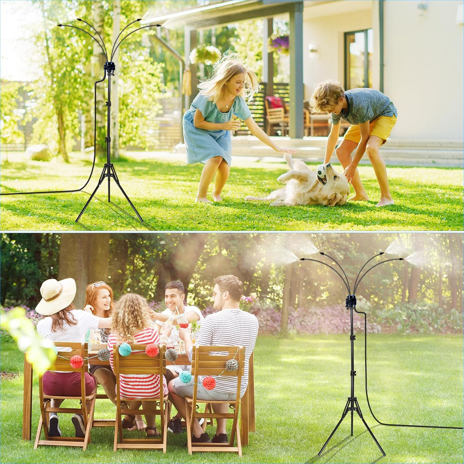 Sistema a bassa pressione fisso, irrigatore regolabile per esterni, ideale per rinfrescare cortili e per irrigare fiori con getto universale._voghion.com