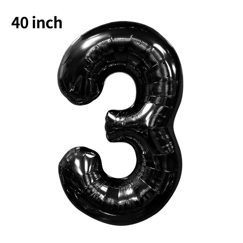 Globo digital transfronterizo grande de 40 pulgadas versión estadounidense 0-9 globo de película de aluminio decoración de fiesta de cumpleaños globo digital de imitación image 58