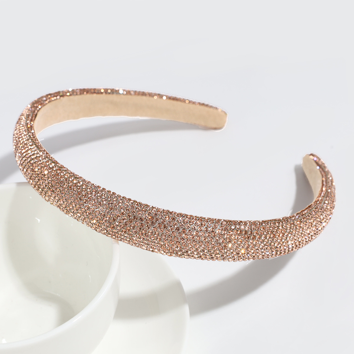 40g Weight Hair Band Hair Accessories Type 1 Piece Quantity Daily Occasion Rhinestone Material Solid Color Pattern Women's Gender Simple Style Style Women's Simple Style Solid Color Rhinestone Hair Band 8