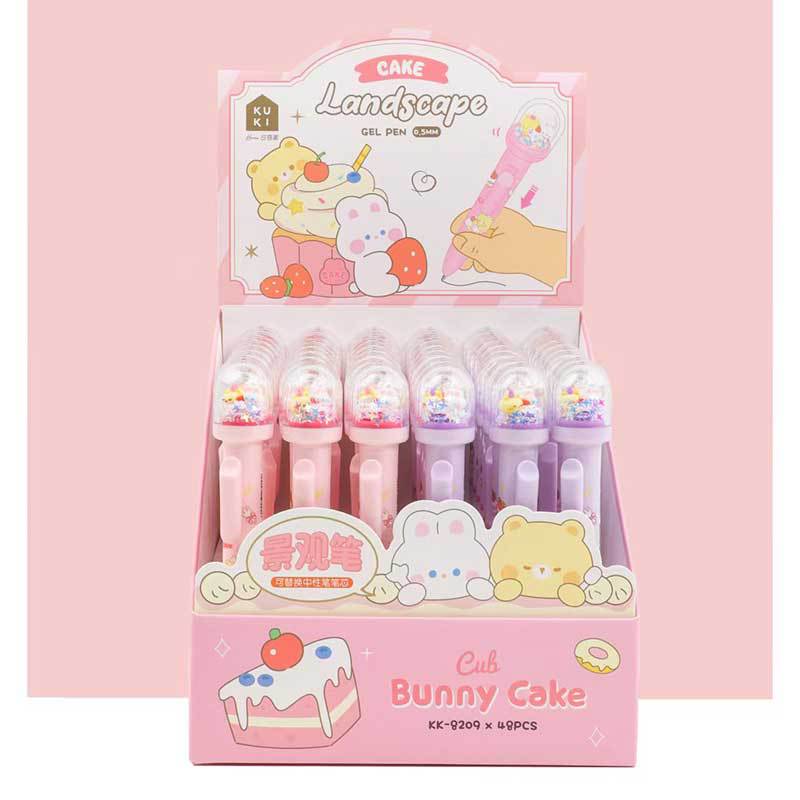 Keqi KK-8205 Ice and Snow Penguin Landscape Pen Presione el bolígrafo de geles ins Bolígrafo de descompresión creativo de alto valor Bolígrafo de agua negra