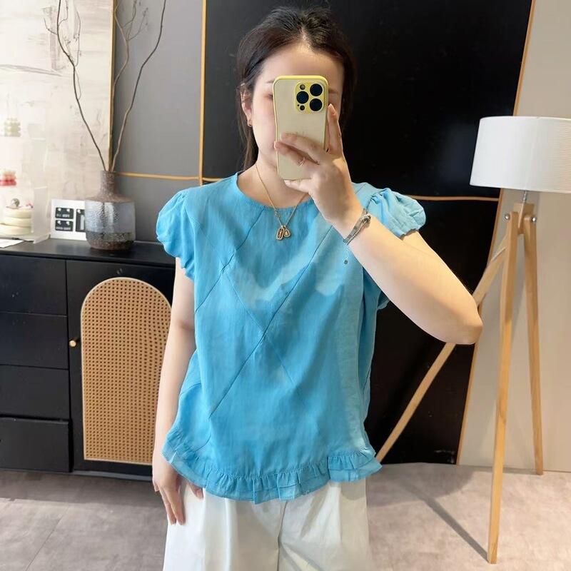 2025 夏の新しいファッション気質韓国デザインニッチシャツ女性のためのファッショナブルなルーズで多用途な甘いトップ|undefined