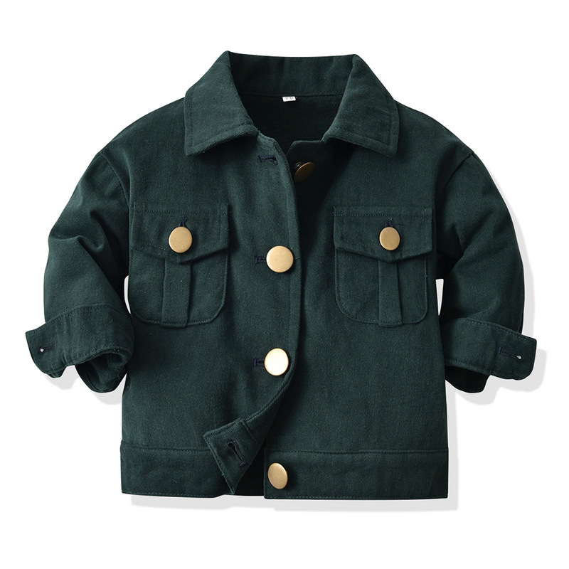 [HOT] nuevo abrigo de otoño 2025 niños de terciopelo casual con solapa chaqueta cardigan chaqueta coreana para niños