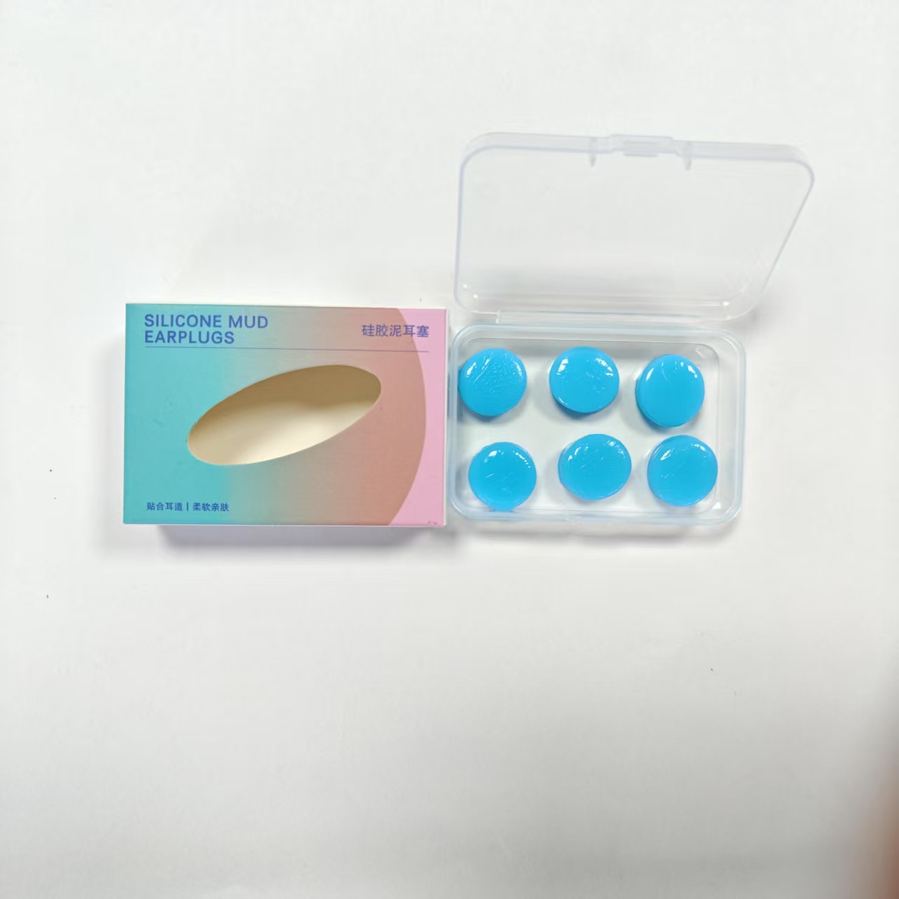 Silicone mud earplugs [type b] blue six pack
