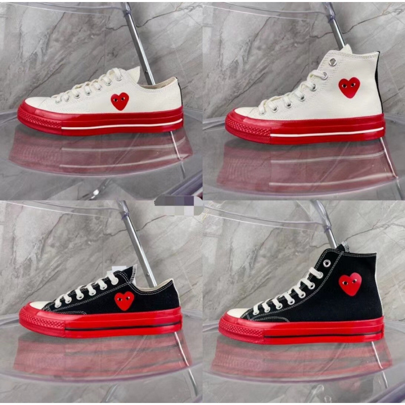 New Meiqi Converse Kawakubo Ling Series Red Bottom Small Heart High-Top Canvas Shoes Men's Low-Top Sneakers Women's Summer New Meiqi Converse Kawakubo Ling Series Red Bottom Small Heart High-Top Canvas Shoes Men's Low-Top Sneakers Women's Summer