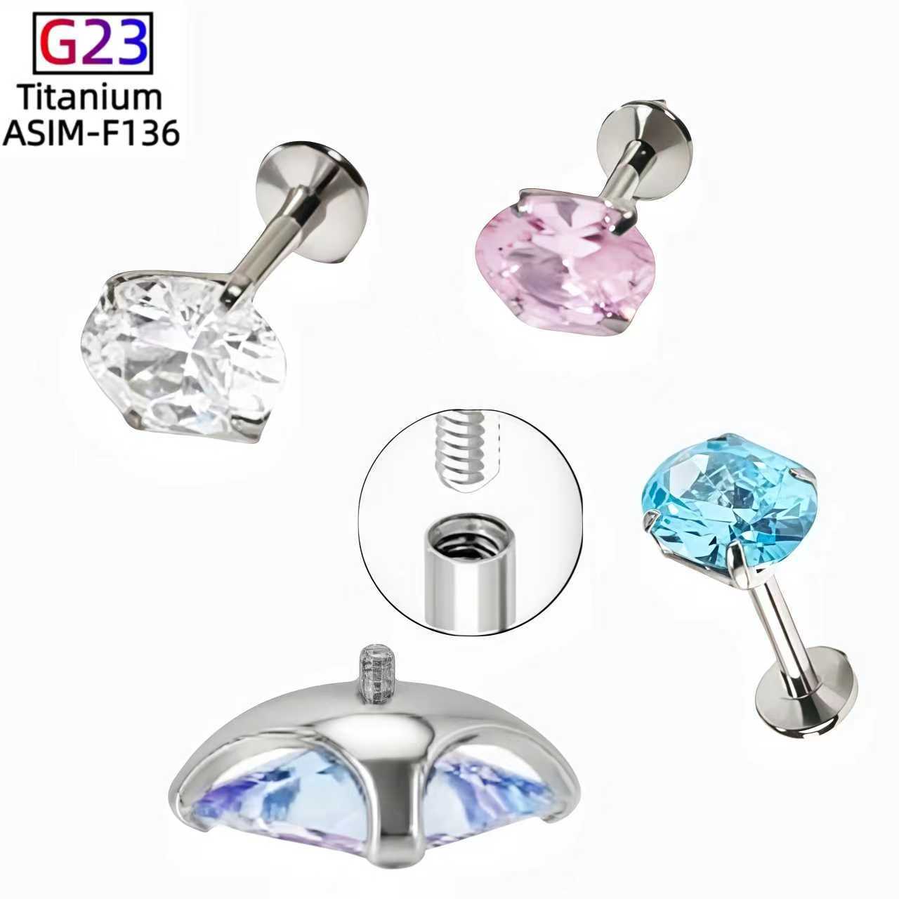 Labret stud lip piercing jewelry styling detail