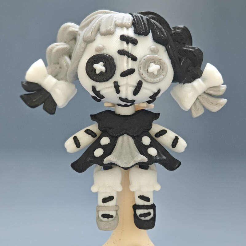 In-stock cross-border 3D printed Adams horror doll with movable joints, double ponytails, cute devil girl gift