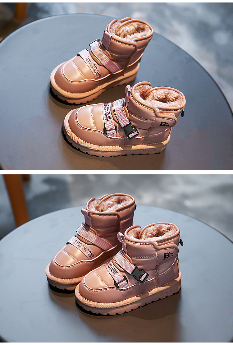 Bottes de neige d'hiver pour enfant chaussures fourrées chaudes_voghion.com