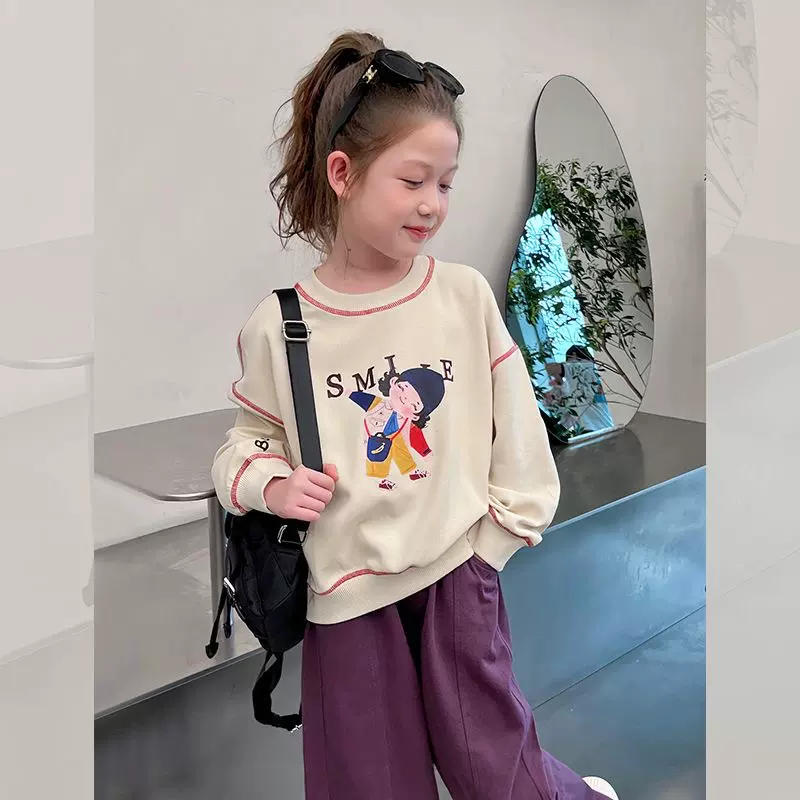 儿童卫衣2025新款儿童洋气卫衣无骨春秋装大童春季运动童装批发