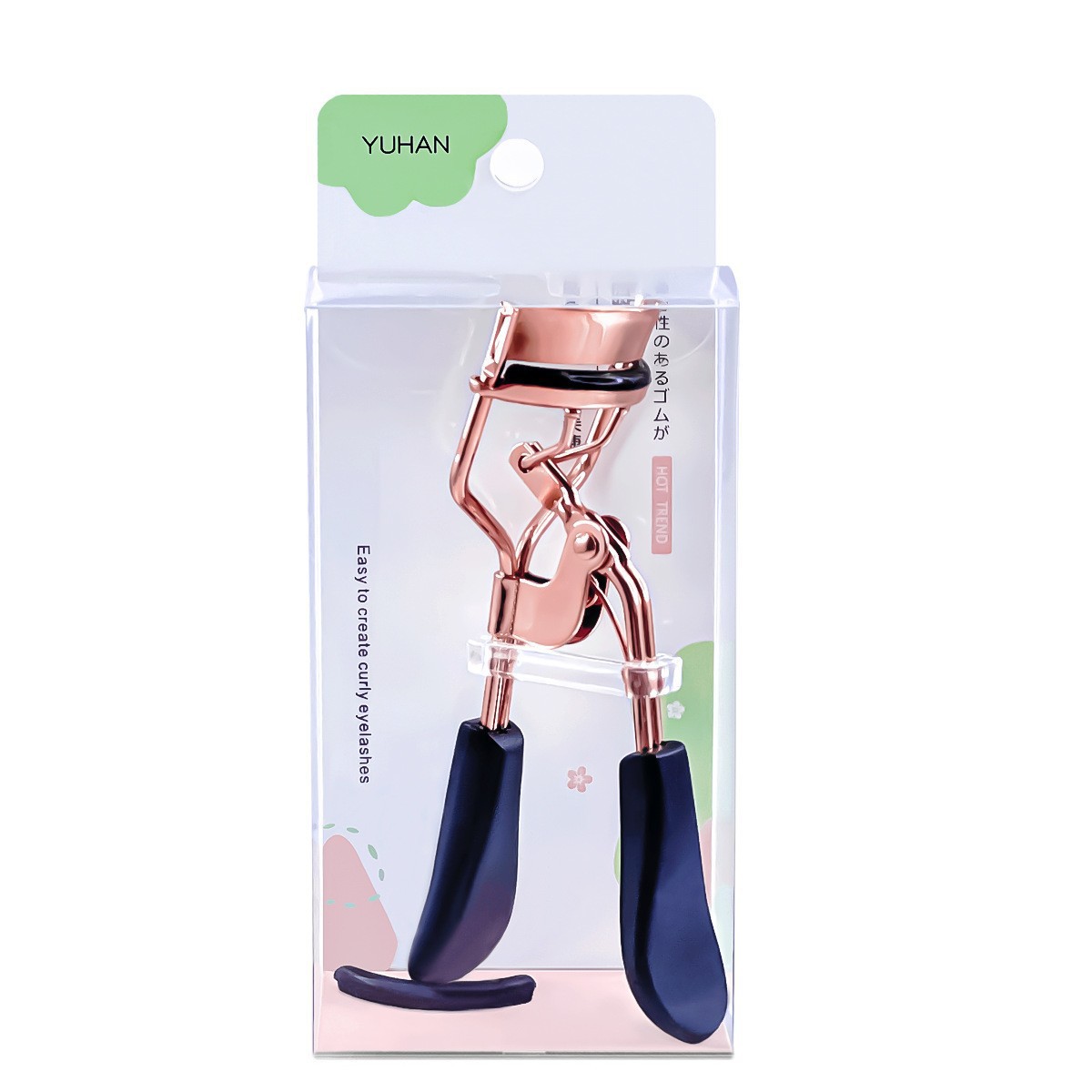 Golden curling eyelash curler contains rose solar-powered
