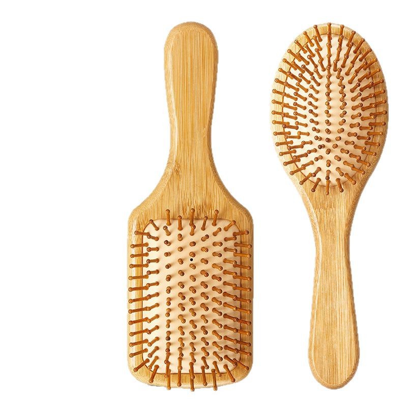 Peine de bambú, peine grande con cojín de aire, peine de peluquería para el hogar, peine para masaje de cabeza, peine de madera antiestático, venta directa de fábrica, cuidado del cabello